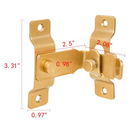 2 Packs Gold 90 Degree Flip Barn Door Lock Latches - color: Big_Gold_90 Degree
