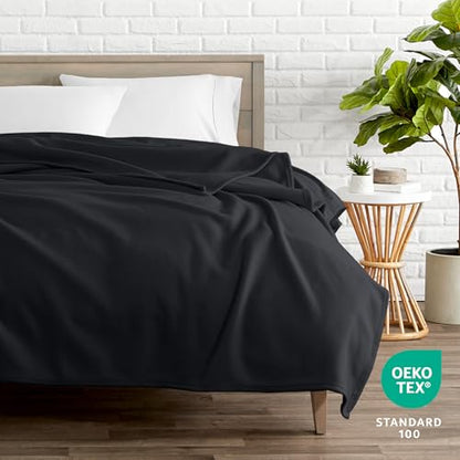 Bare Home Polar Fleece Blanket (Throw, Black) - color: 04 - Black, size: Throw