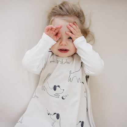 Woolino Toddler Sleeping Sack, 4 Season Merino Wool and Organic Cotton Baby Sleep Bag, 2-4 Years, Puppy - color: Puppy