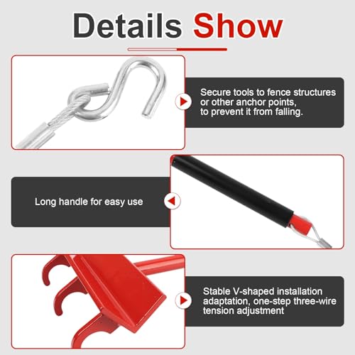 Chain Link Fence Top Rail Tensioner Tool Heavy-Duty Steel Stretcher