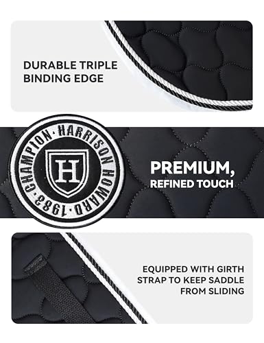 Harrison Howard All Purpose Saddle Pad, English Saddle Pad, Wither Contour - color: Black