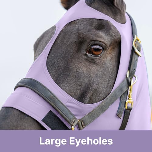Resistance Horse Hood Slinky Zippered Mane Braid Shoulder Guard (X-Large, Light Purple) - color: Light Purple, size: X-Large