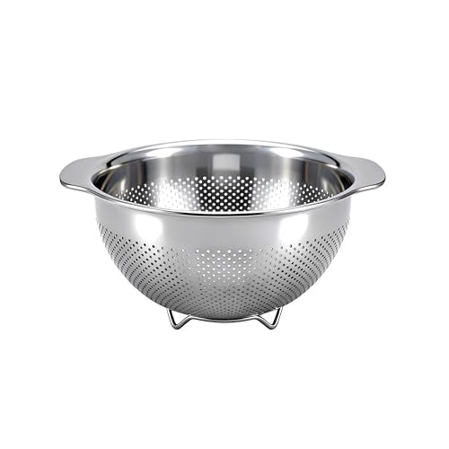 Stainless Steel Colander for Kitchen with Handle for Pasta (3QT) - size: 3QT