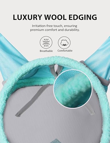 Harrison Howard CareMaster Horse Fly Mask UV Protective Fine Mesh with Extra Wool Soft Touch on Skin Summer Mint-Silver M - color: Summer Mint-Silver, size: Cob (Medium)
