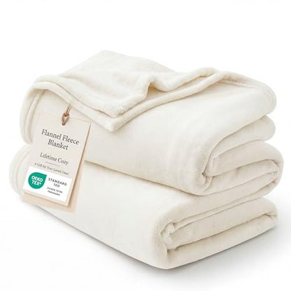 Bedsure GentleSoft Fleece Bed Blankets Full Size Cream - Soft Lightweight Plush Fuzzy Cozy Luxury Blanket Microfiber, 84x90 inches - color: 01 - Cream, size: Full (84" x 90")