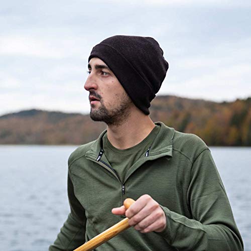 100% Merino Wool Cuff Beanie - Mens & Womens Warm Winter Hat - Watch Cap - Toque - Novelty Beanie - One Size Fits Most - color: Dark Brown
