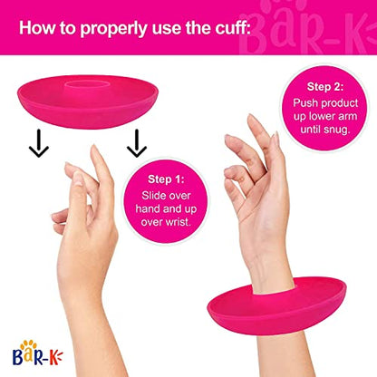 BaR-K Patented Drip Catcher Cuffs - Stops Soap & Water from Running Down Arms While Washing Face, Stay Dry and Clean - Face Wash Wristbands for Spa, Pink Set of 2 - color: Pink