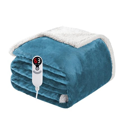 Soypipo Electric Heated Blanket 62"x84", 9 Heat Settings 10-Hour Auto-Off - color: 11-blue, size: Twin 62"x84"