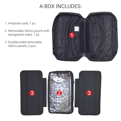 156-Slot Ampoule Case 1-10ml Medical Storage Organizer 12.6" EMT Bag Black | Padded Case Protects Fragile Vials During Transport; Clamshell Design Opens Flat for Quick Inventory and Easy Access