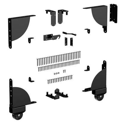 Heavy Duty Sliding Gate Kit, Adjustable Sliding Gate Hardware Kit for Wood Fence, Anti Sag Gate Kit Gate Corner Brace Bracket with Gate Latch, Fence Gate Kit for Driveway Gates, Pool Gates