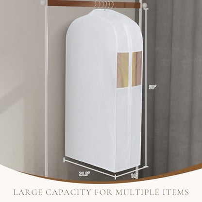 Univivi 50 Inch Cotton Hanging Clothes Bag for Storage 4 Pack, White - size: 50 Inch - 4 Pack