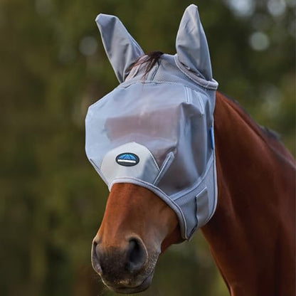 WeatherBeeta ComFiTec Fine Mesh Fly Mask with Ears, Grey, Large - color: Grey, size: L