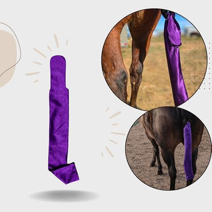 Ranch Hand Premium Lycra Tail Bag – Horse Tail Bag Made from Durable Stretchable Lycra – Gentle on Hair and Free from Damage – Horse Tail Protection Bag for Grooming – 24 Inches - Purple - color: Purple