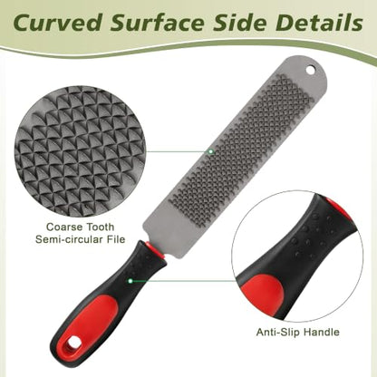 2PCS 15.6inch Double-Side Hoof Rasp File with Long Handle