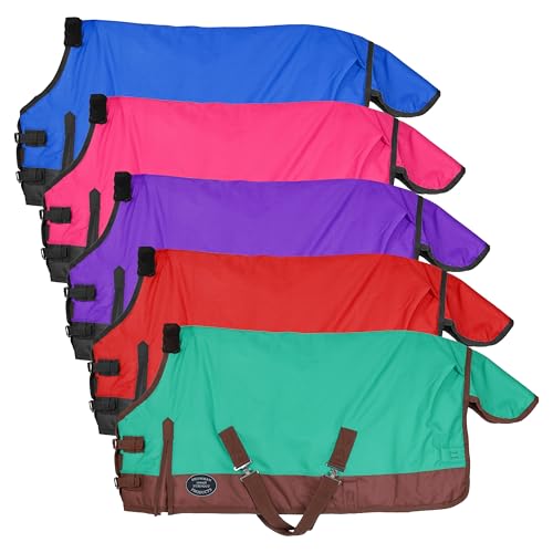 Showman Adjustable 42"-46" 1200 Denier Winter Pony/Yearling Horse Blanket - color: Blue