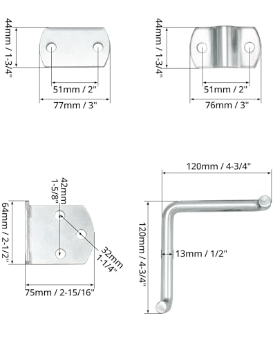 QWORK Surface-Mounted Straight Side Gate Latch Set – Zinc-Coated Metal Locking Hook for Trailers, Wood Gates & Sheds