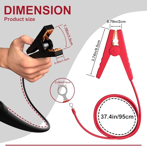 Electric Fence Lead Wire with Alligator Clip – Connection Cable for Fencing Systems Compatible with Solar Electric Fence Charger, Energizer - style: JZ2