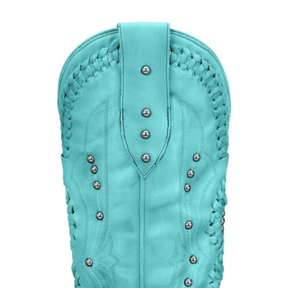 Yolkomo Cowboy Boots for Women Knee High Western Cowgirl Boots - color: Turquoise, size: 6.5