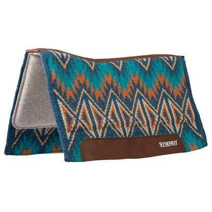 Weaver Equine Synergy Contoured Performance Saddle Pad - color: Quest-Navy/Chestnut, size: 32" x 34"