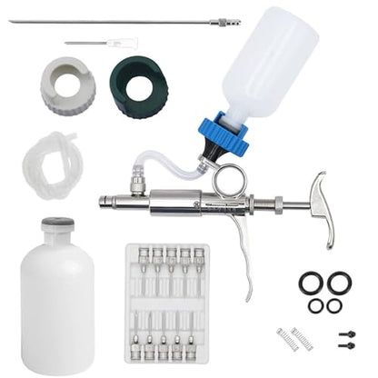 5ml Continuous Self-Refilling Livestock Syringe, 10 Needles Included