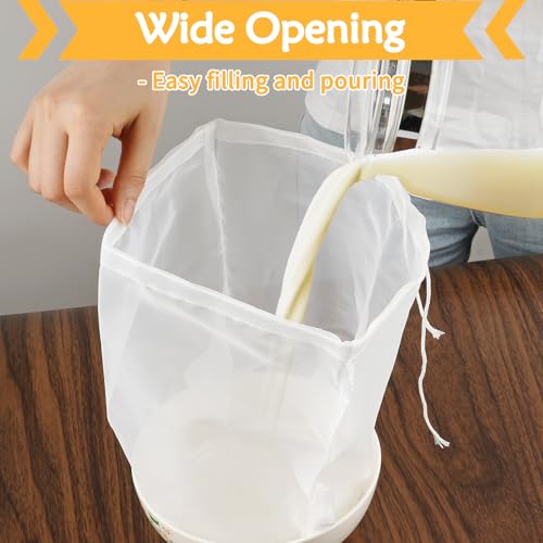 XL 4 Pcs 12" x 12" Nut Milk Bag Reusable, Cheese Cloth Bags for Straining - size: 12" x 12"