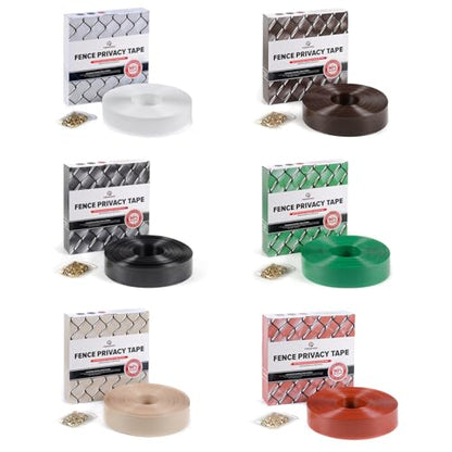 Chain Link Fence Privacy Tape (Redwood) - color: Redwood