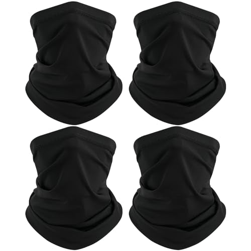 TICONN Neck Gaiter for Men Women, Cooling Bandana Face Mask Cover Gator - color: 4 Black, style: Quick Dry