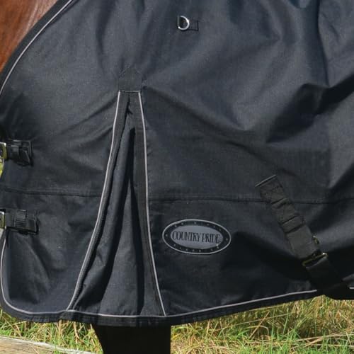 Country Pride Glacier Rainsheet, Waterproof Windproof Horse Blanket, 600D Cordura Outer Shell, Smooth Nylon Lining, Shoulder Gussets, Double Buckle Front, Adjustable Leg Straps, Tail Cover (60) - size: 60
