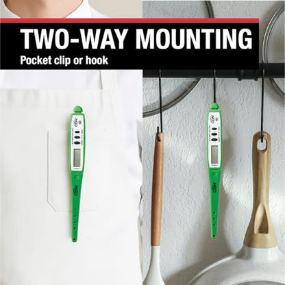 CDN ProAccurate® Instant Read Digital Pocket Thermometer with 2.75" Stainless Steel Tip for Accurate Temperature Measurement, Green (DT450X-G) - color: Green