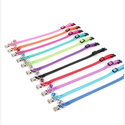 Red XS Dog Collar with Bell Puppy Collars with Bells Cat Small Bell Collar - color: Red