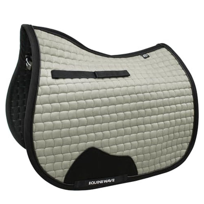 EQUINEWAVE Aria Soft Suede Jump Saddle Pad – Breathable Moisture-Wicking Lining, Shock-Absorbing Cushion, Contoured Spine, English All Purpose Saddle Pad - color: Champagne