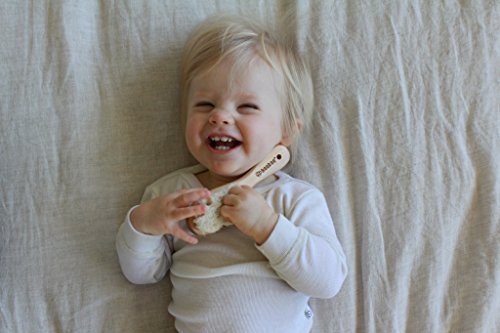 Haakaa Wooden Baby Hairbrush with Natural Goat Wool Bristles 1 pk