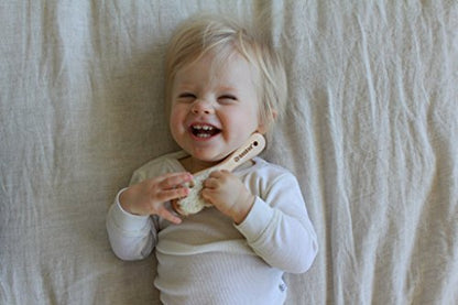 Haakaa Wooden Baby Hairbrush with Natural Goat Wool Bristles 1 pk