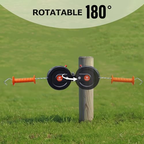 Electric Fence Gate Handle, Built in Diameter 6mm Electric Rope, Length 10M | Retractable, Enter and Exit Without Power Interruption, Uv Resistant, Highly Insulated, Easy To Install, 180° Installation - size: Wire Gate Handle - 10M