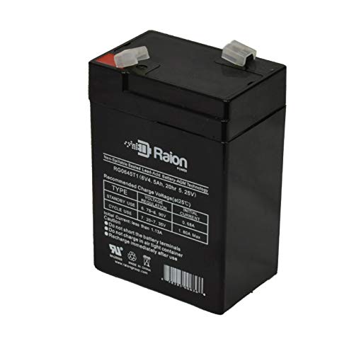 Raion Power 6V 4.5Ah Compatible Replacement Rechargeable AGM Battery for Gallagher S20 V2 (2018 Later) Solar Fence Energizer
