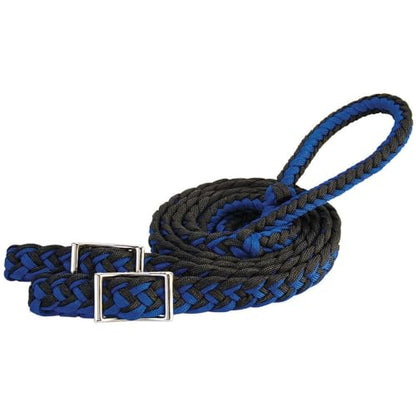 Weaver Leather Braided Nylon Barrel Rein Hurricane Blue/Black, 1/2 x 8'