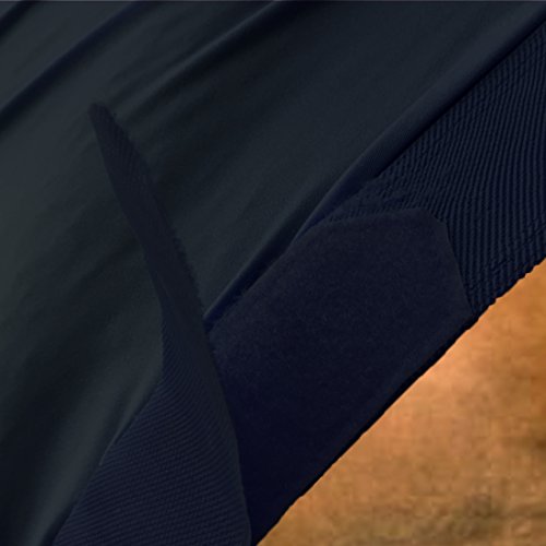 Leberna Stretch Horse Hood with Zip Full Face Neck Cover (Navy, L) - color: Navy, size: L