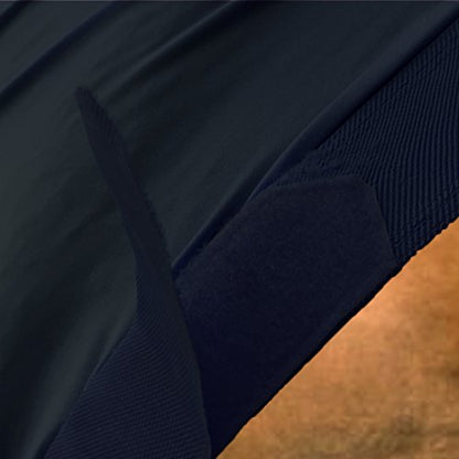 Leberna Stretch Horse Hood with Zip Full Face Neck Cover (Navy, L) - color: Navy, size: L