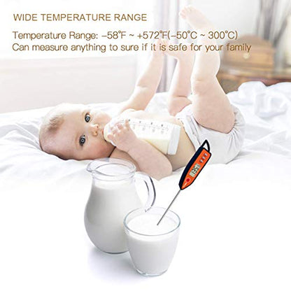 Digital Meat & Milk Thermometer - Instant Read Probe for Cooking, BBQ, Grill, Deep Fry, Roast & Baking - size: 23.1 x 2.5 x 1.5 cm