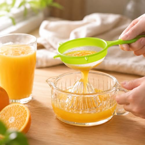 3PCS Fine Nylon Mesh Strainers, Sieve Fine Mesh Colander Flour Sifter | Food-Grade Nylon Mesh Colander with Handle Kitchen Filter Tool for Coffee Soy Milk Juice Tea Yogur Pasta