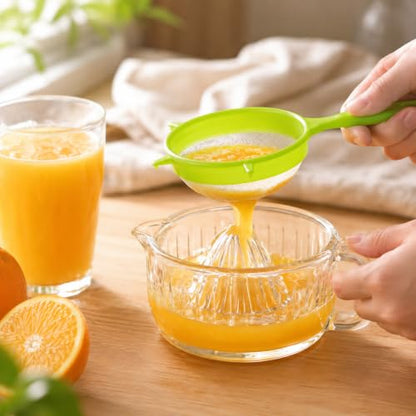 3PCS Fine Nylon Mesh Strainers, Sieve Fine Mesh Colander Flour Sifter | Food-Grade Nylon Mesh Colander with Handle Kitchen Filter Tool for Coffee Soy Milk Juice Tea Yogur Pasta