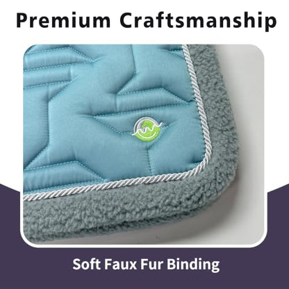 EQUINEWAVE Jump Saddle Pad with Teddy Fleece Trim (Citadel Blue)