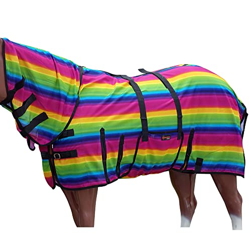 HILASON Horse Fly Sheet UV Protect Breathable Mesh Bug Mosquito Spring | Summer Horse Rug | Fly Rug - size: 66 In