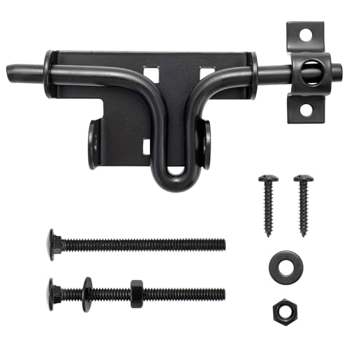 Slide Bolt Gate Latch, Fence Gate Lock, 6.5 Inch, Black - size: Sliding Rod Type