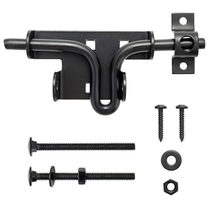 Slide Bolt Gate Latch, Fence Gate Lock, 6.5 Inch, Black - size: Sliding Rod Type