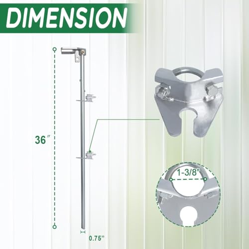 Podoy 36" Chain Link Gate Drop Rod for 1-3/8" Fence Frames - size: 1-3/8" × 36" (1 PACK)