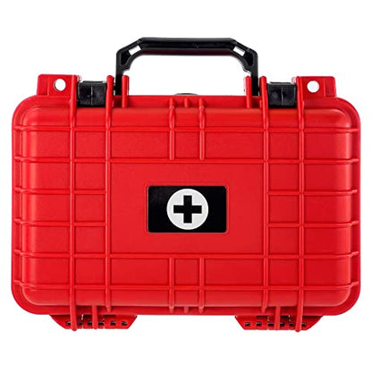 Eylar Medium 11.6 Inch Hard Protective Medical Case EMT First Responder and First Aid Service Storage Box, Waterproof, Dustproof, Shockproof with Foam (Red) - color: Red