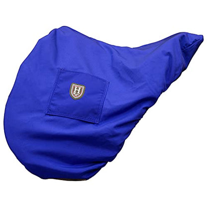 Harrison Howard Premium English Saddle Cover, Waterproof & Breathable Fleece-Lined Protective Saddle Cover - color: Champion Blue, size: GP/CC-One Size