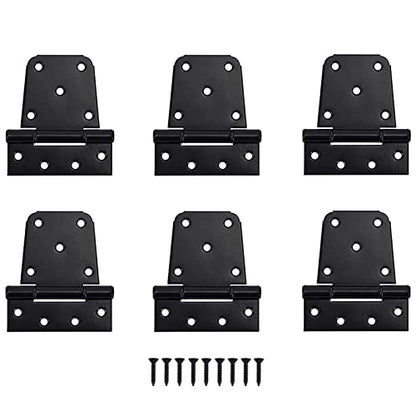 HOME MASTER HARDWARE 3-1/2" Heavy Duty Gate Hinges, 6 Pack T Strap Hinge - color: 6 Pack - Black