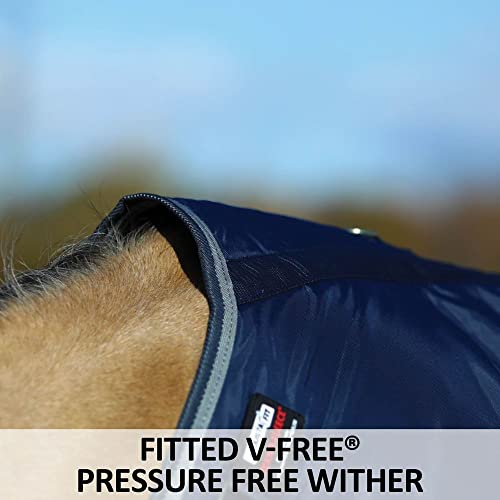 Dura-Nylon Tekno-Fleece Stable Horse Blankets & Sheets | V-Free Pressure Free Wither | Adjustable Leg Strap Horse Sheets | Comfortable Horse Blankets for Winter - size: 66